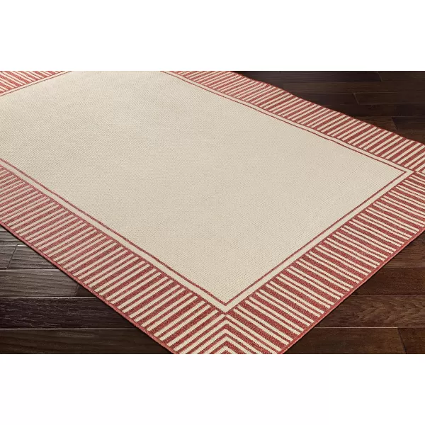 Artistic Weavers Hampshire Solid Border Outdoor Area Rug 73 Square Taupe53 Round Orange