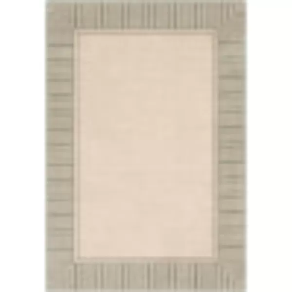 Artistic Weavers Hampshire Solid Border Outdoor Area Rug 73 Square Taupe53 x 77 Green