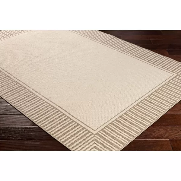 Artistic Weavers Hampshire Solid Border Outdoor Area Rug 73 Square Taupe73 Round Brown