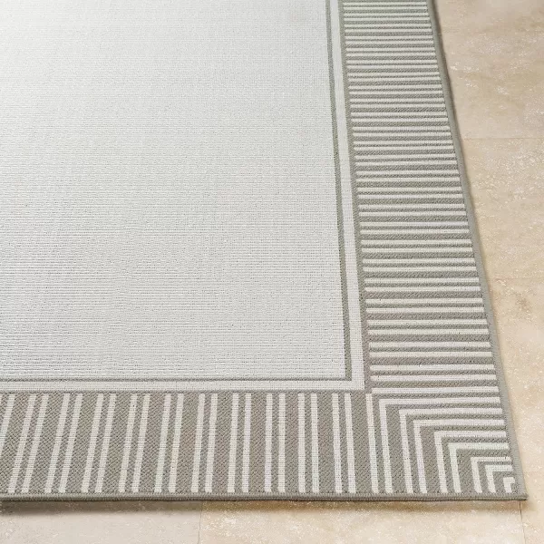 Artistic Weavers Hampshire Solid Border Outdoor Area Rug 73 Square Taupe73 Round Taupe