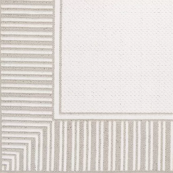 Artistic Weavers Hampshire Solid Border Outdoor Area Rug 73 Square Taupe73 Square Taupe