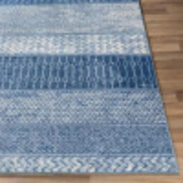 Artistic Weavers Hana Modern Moroccan Area Rug67 SquareSilver GreyRectangular Bright Blue 5 ft 3 in x 7 ft 3 in