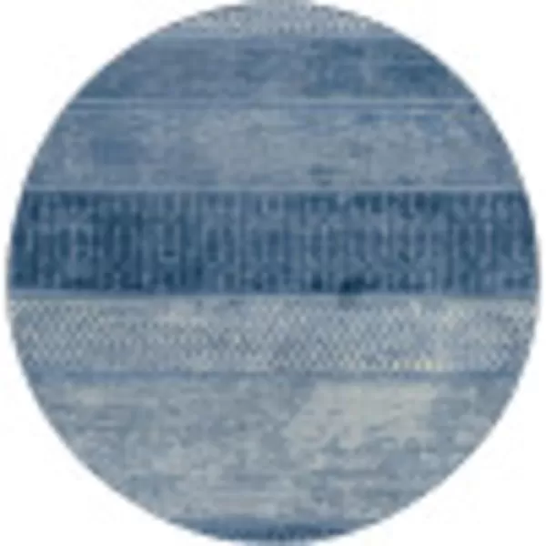 Artistic Weavers Hana Modern Moroccan Area Rug67 SquareSilver GreyRound Bright Blue 5 ft 3 in