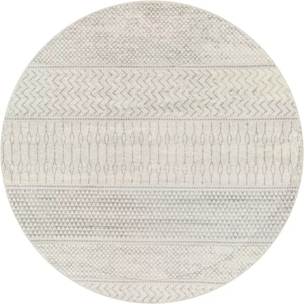 Artistic Weavers Hana Modern Moroccan Area Rug67 SquareSilver GreyRound Silver Grey 5 ft 3 in