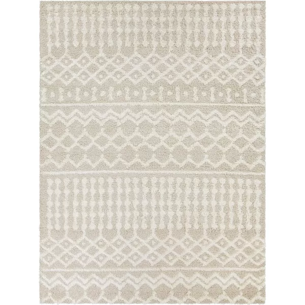 Artistic Weavers Hapsburg Moroccan Shag Area Rug 67 Square BeigeBeige 8 ft 10 in x 12 ft