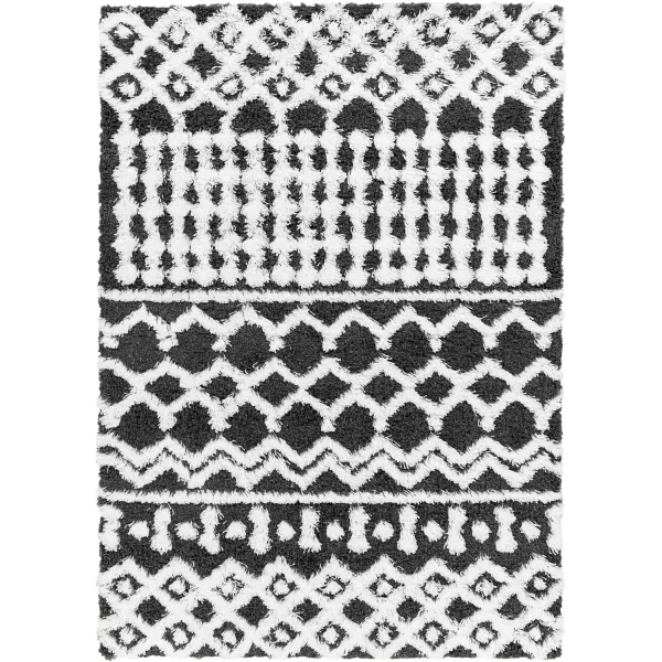 Artistic Weavers Hapsburg Moroccan Shag Area Rug 67 Square BeigeBlackWhite 27 x 73