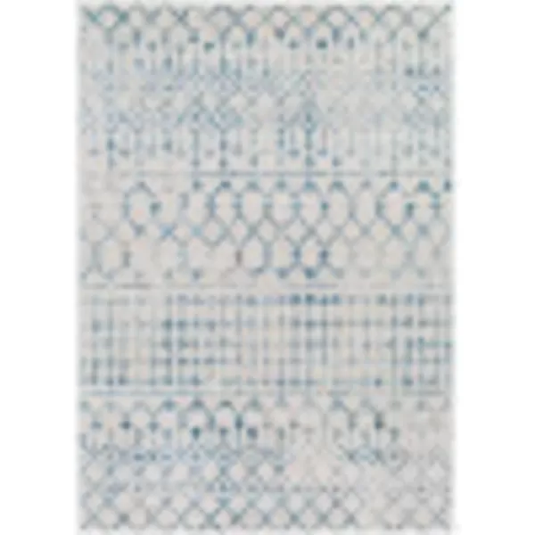 Artistic Weavers Hapsburg Moroccan Shag Area Rug 67 Square BeigeDark Blue 5 ft 3 in x 7 ft 3 in