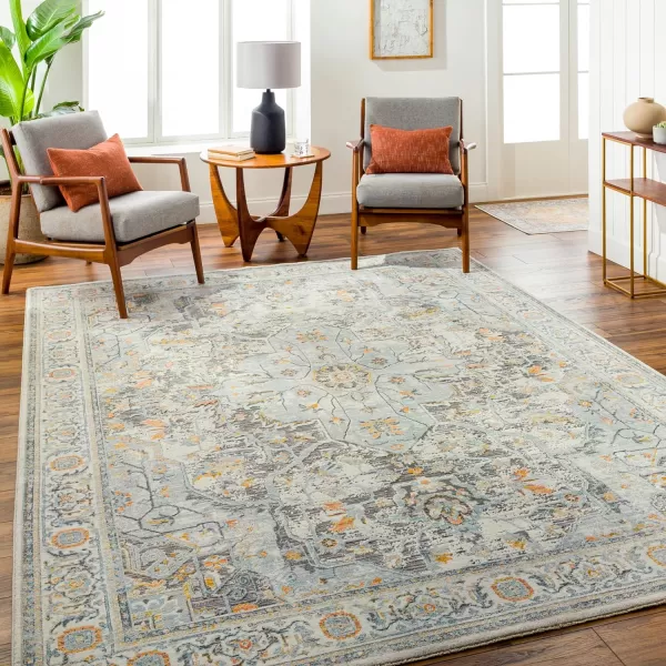 Artistic Weavers Hassler Area Rug 5 x 75 Light BlueOrangeArtistic Weavers Hassler Area Rug 5 x 75 Light BlueOrange