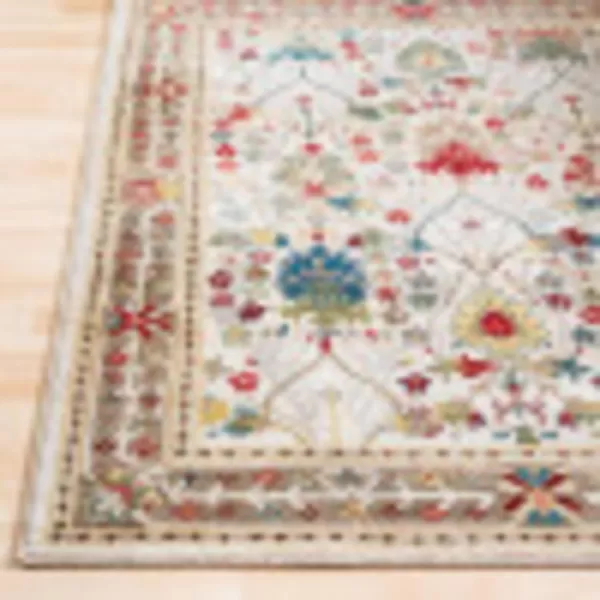 Artistic Weavers Hearthfire Traditional Oriental Area Rug 7 ft 10 in x 9 ft 10 in White RedKhaki 2 ft 6 in x 7 ft 10 in