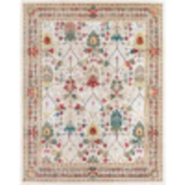 Artistic Weavers Hearthfire Traditional Oriental Area Rug 7 ft 10 in x 9 ft 10 in White RedKhaki 7 ft 10 in x 9 ft 10 in