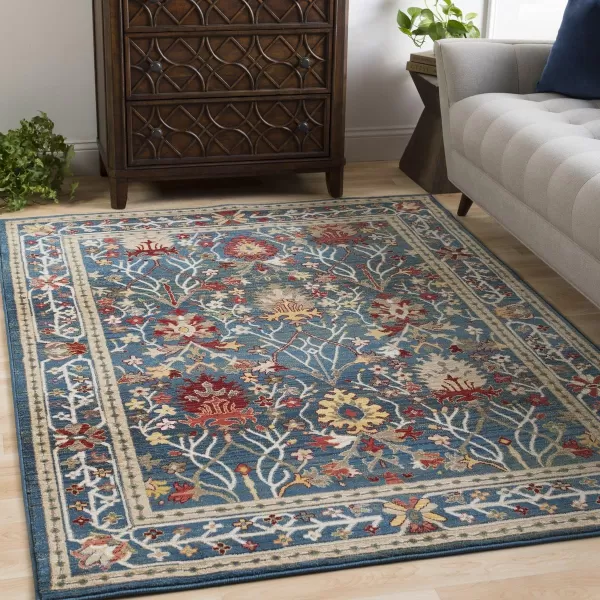 Artistic Weavers Hearthfire Traditional Oriental Area Rug 7 ft 10 in x 9 ft 10 in White RedNavyKhaki 2 ft x 2 ft 11 in