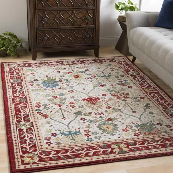 Artistic Weavers Hearthfire Traditional Oriental Area Rug 7 ft 10 in x 9 ft 10 in White RedWhite Red 2 ft 7 in x 4 ft 11 in