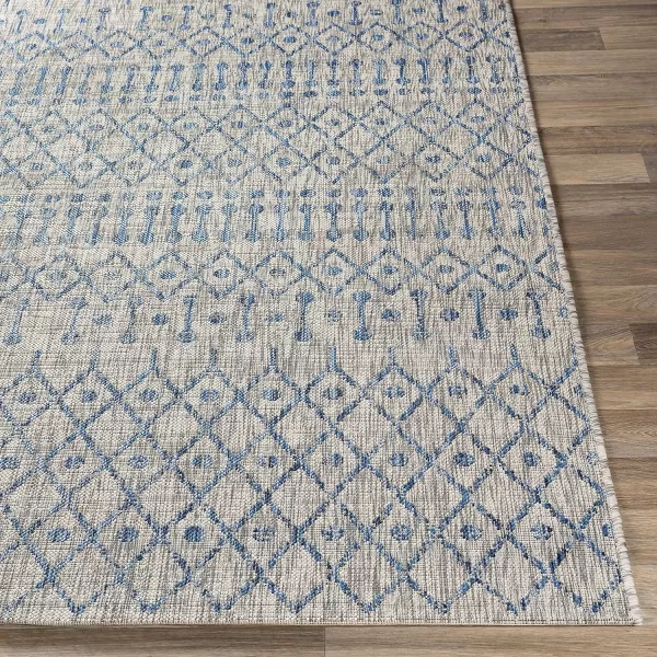 Artistic Weavers Hinata Bohemian Outdoor Area Rug 67 Square Black53 x 77 Blue