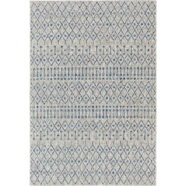 Artistic Weavers Hinata Bohemian Outdoor Area Rug 67 Square Black53 x 77 Blue