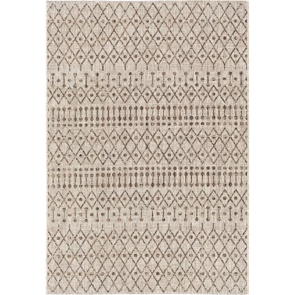 Artistic Weavers Hinata Bohemian Outdoor Area Rug 67 Square Black53 x 77 Brown