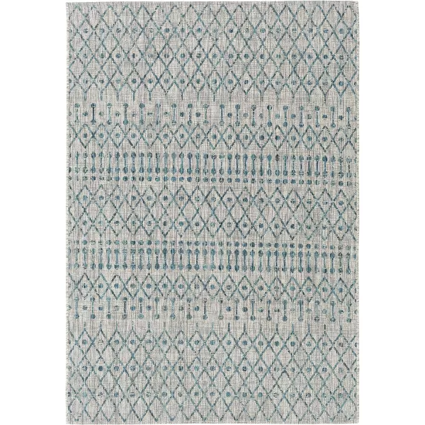 Artistic Weavers Hinata Bohemian Outdoor Area Rug 67 Square Black67 x 9 Aqua