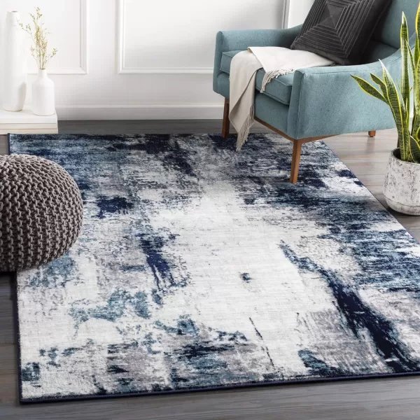 Artistic Weavers Houda Modern Abstract Area Rug67 Square Aqua