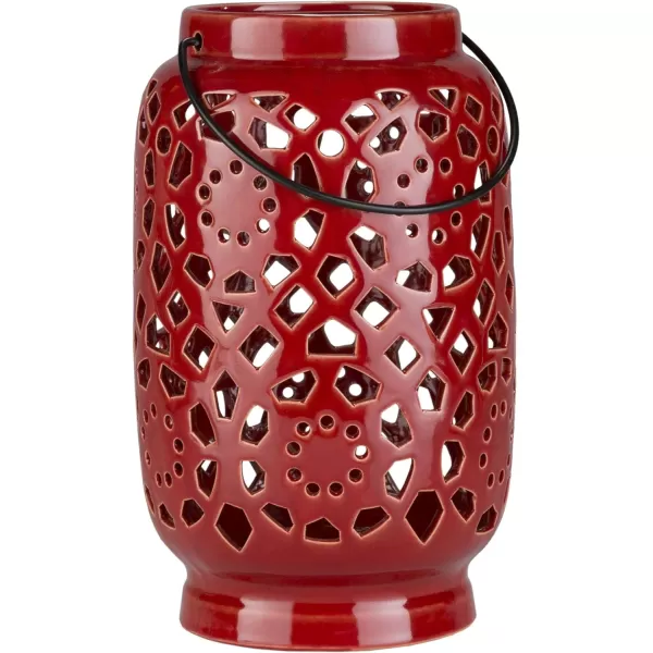 Artistic Weavers Illume Ceramic Lantern 11 H x 7 W x 7 D Crimson11H x 7W x 7D Crimson