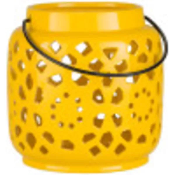 Artistic Weavers Illume Ceramic Lantern 11 H x 7 W x 7 D Crimson7H x 6W x 6D Sunshine Yellow