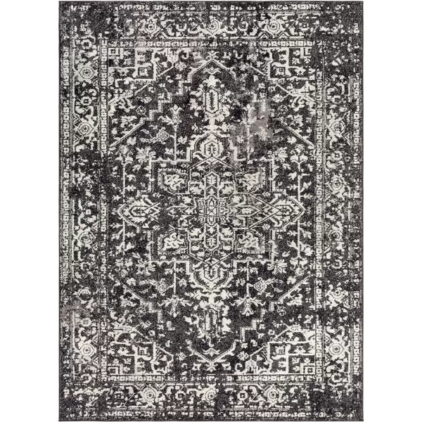 Artistic Weavers Janine Vintage Medallion Area Rug12 x 18GreyBlack 2 x 3