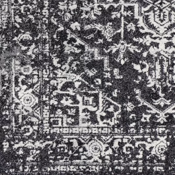 Artistic Weavers Janine Vintage Medallion Area Rug12 x 18GreyBlack 2 x 3