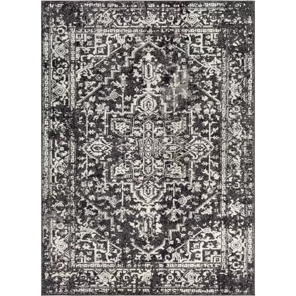 Artistic Weavers Janine Vintage Medallion Area Rug12 x 18GreyBlack 53 x 73