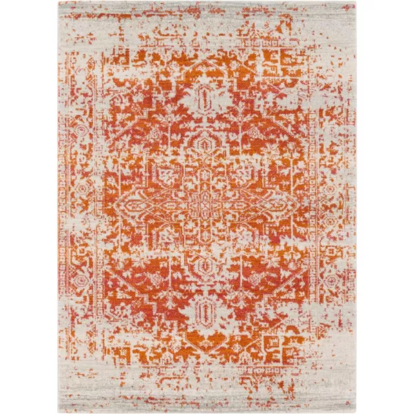 Artistic Weavers Janine Vintage Medallion Area Rug12 x 18GreyBurnt Orange 2 x 3