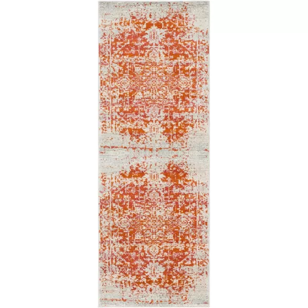 Artistic Weavers Janine Vintage Medallion Area Rug12 x 18GreyBurnt Orange 27 x 73