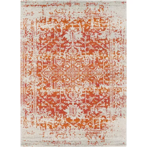 Artistic Weavers Janine Vintage Medallion Area Rug12 x 18GreyBurnt Orange 67 x 9