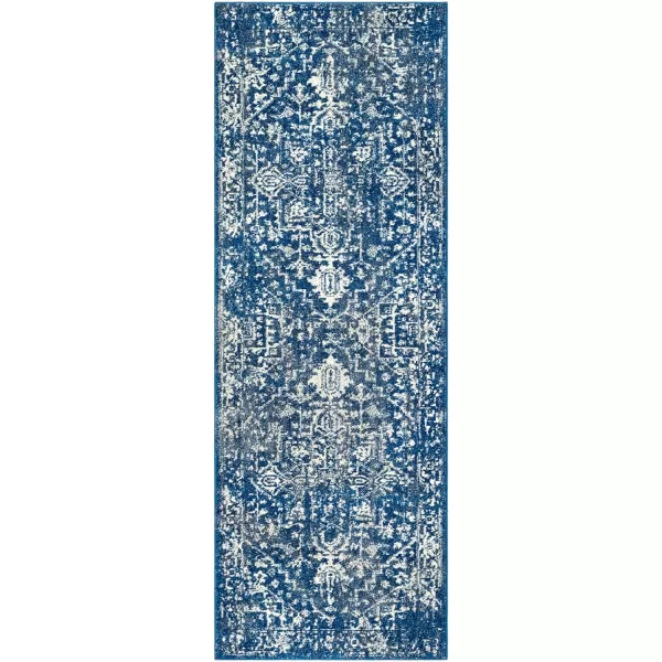 Artistic Weavers Janine Vintage Medallion Area Rug12 x 18GreyDark Blue 27 x 73