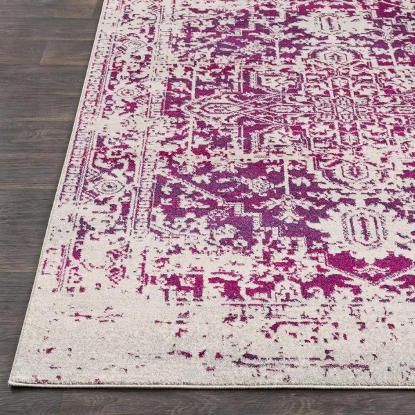 Artistic Weavers Janine Vintage Medallion Area Rug12 x 18GreyDark Purple 53 x 73