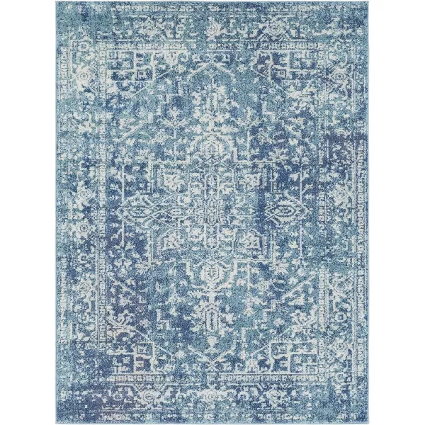 Artistic Weavers Janine Vintage Medallion Area Rug12 x 18GreyTeal 53 x 73