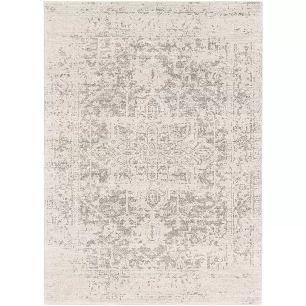 Artistic Weavers Janine Vintage Medallion Area Rug12 x 18GreyWhiteGray 53 x 73