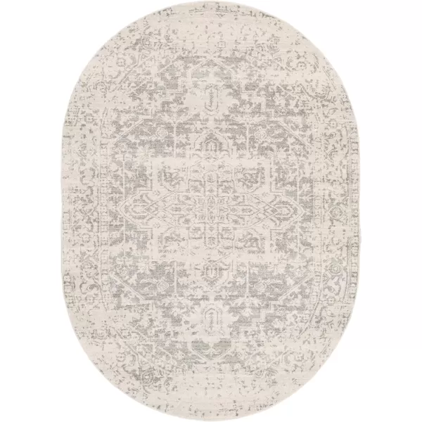 Artistic Weavers Janine Vintage Medallion Area Rug12 x 18GreyWhiteGray 67 x 9 Oval