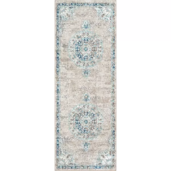 Artistic Weavers Kimber Area Rug 53 Round Gray and Teal27 x 73 Gray and Teal