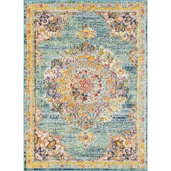 Artistic Weavers Kimber Area Rug 53 Round Gray and Teal53 x 73 Blue