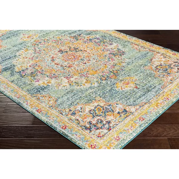 Artistic Weavers Kimber Area Rug 53 Round Gray and Teal53 x 73 Blue