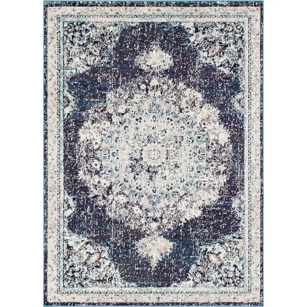 Artistic Weavers Kimber Area Rug 53 Round Gray and Teal53 x 73 Blue and Gray