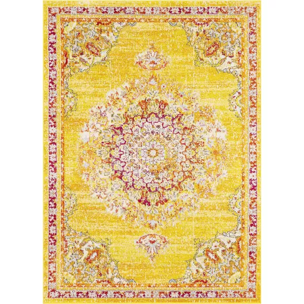 Artistic Weavers Kimber Area Rug 53 Round Gray and Teal53 x 73 Yellow