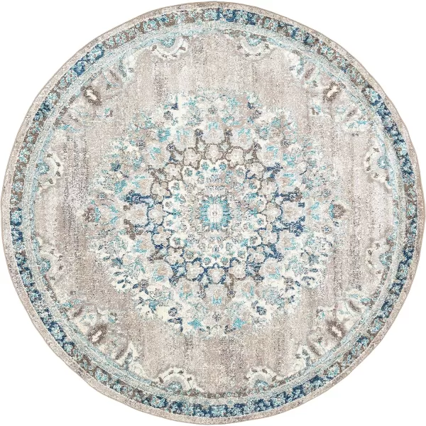 Artistic Weavers Kimber Area Rug 53 Round Gray and Teal710 Round Gray and Teal