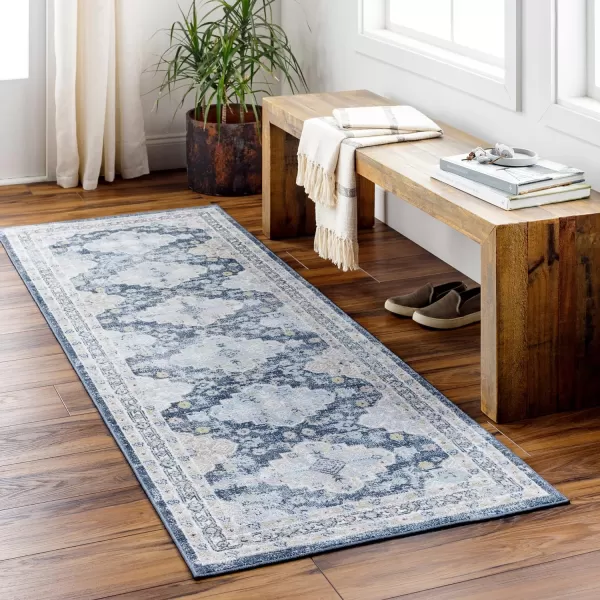 Artistic Weavers Lavadora Machine Washable Vintage Area Rug 53 x 7 Dark Blue27 x 73 Dark Blue