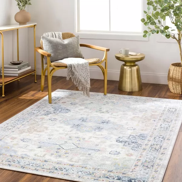 Artistic Weavers Lavadora Machine Washable Vintage Area Rug 53 x 7 Dark Blue53 x 7 Light Blue