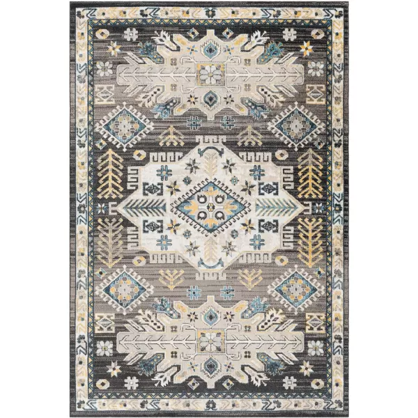 Artistic Weavers Lavadora Vintage Medallion Machine Washable Area Rug53 x 7Black53 x 7