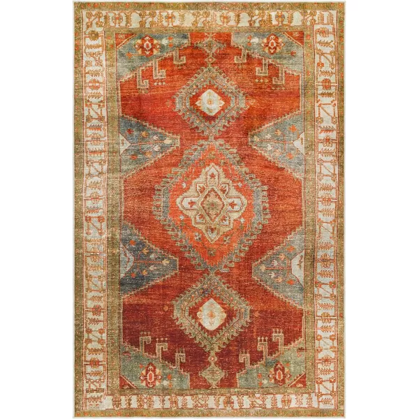 Artistic Weavers Leupp Washable Medallion Area Rug 5 x 76 RedOrange26 x 4 RedOrange