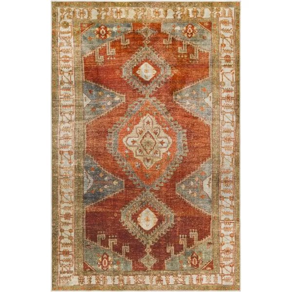 Artistic Weavers Leupp Washable Medallion Area Rug 5 x 76 RedOrange5 x 76 RedOrange