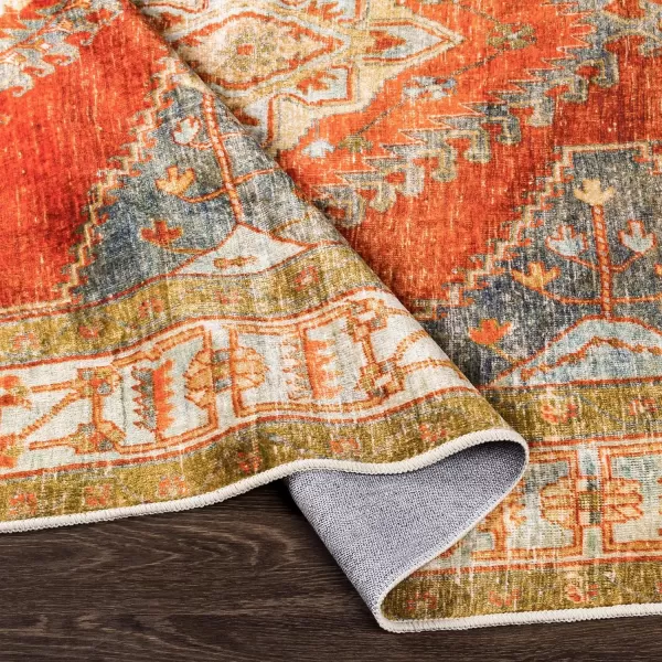 Artistic Weavers Leupp Washable Medallion Area Rug 5 x 76 RedOrange5 x 76 RedOrange