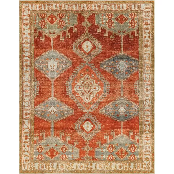 Artistic Weavers Leupp Washable Medallion Area Rug 5 x 76 RedOrange76 x 96 RedOrange