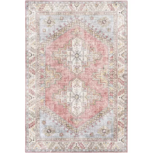 Artistic Weavers Lilibet Medallion Tribal Area Rug 5 x 76 BlushBlue5 x 76 BlushBlue