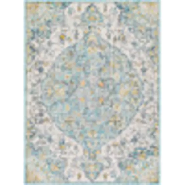 Artistic Weavers Lohena Vintage Medallion Area Rug53 x 71YellowLight Blue 5 ft 3 in x 7 ft 1 in