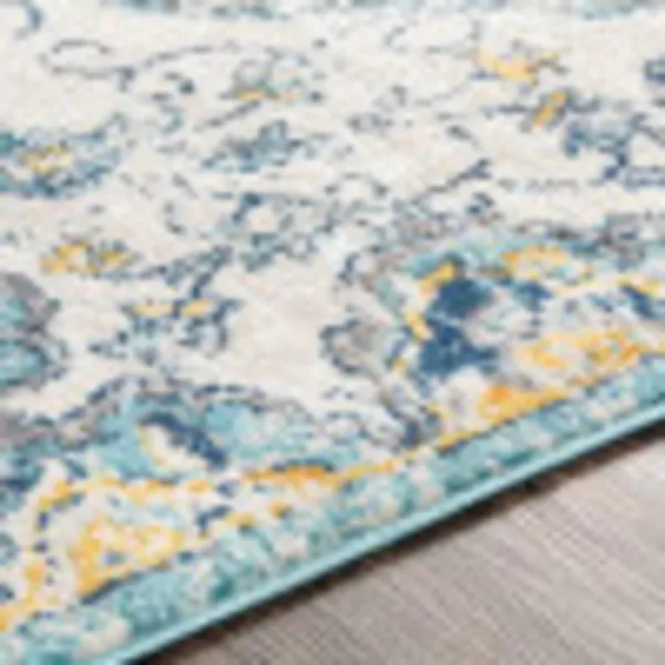 Artistic Weavers Lohena Vintage Medallion Area Rug53 x 71YellowLight Blue 5 ft 3 in x 7 ft 1 in